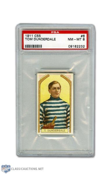1911-12 Imperial Tobacco C55 #6 - Tom Dunderdale - Graded PSA 8 