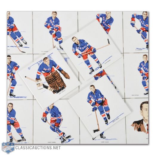 1962-63 Cowan Tile New York Rangers Collection of 15