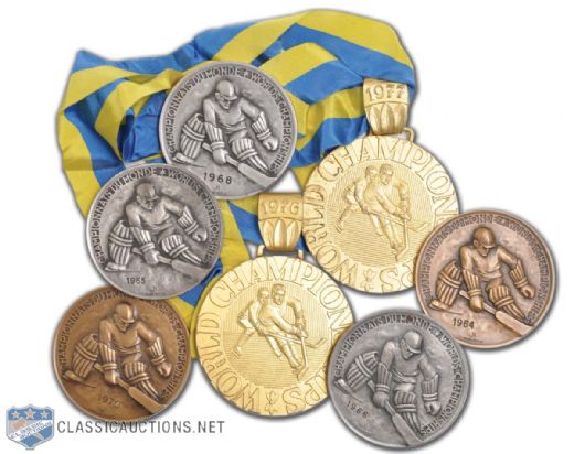 Vladimir Dzurillas IIHF World Championship Medal Collection of 7