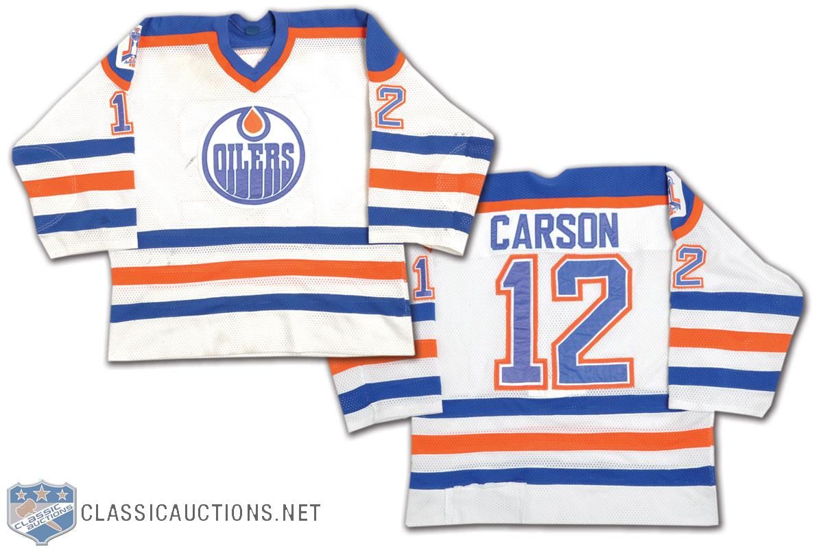1988/89 Jimmy Carson Edmonton Oilers Game Worn Jersey : r