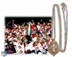 Jacques Lemaires 1993 Montreal Canadiens Stanley Cup 14K Gold & Diamond Pendant