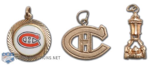 Jacques Lemaires Montreal Canadiens Gold Charm Collection of 3