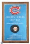 Jacques Lemaires Montreal Canadiens 300th Goal Puck Plaque (15" x 10")