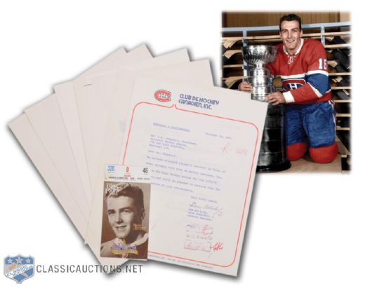 Henri Richards Montreal Canadiens NHL Document Collection of 8