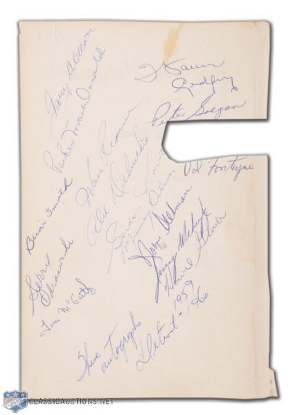 Detroit Red Wings 1959-60 Team-Signed Sheet