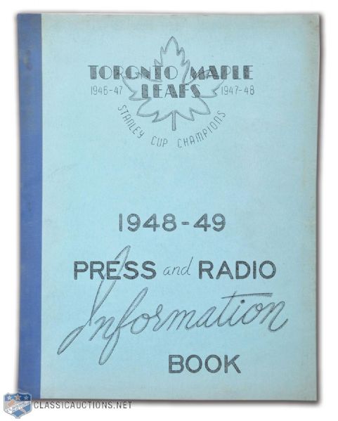 1948-49 Toronto Maple Leafs Press & Radio Guide