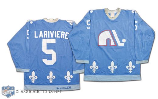 Garry Larivieres 1979-80 Quebec Nordiques First NHL Season Game-Worn Jersey