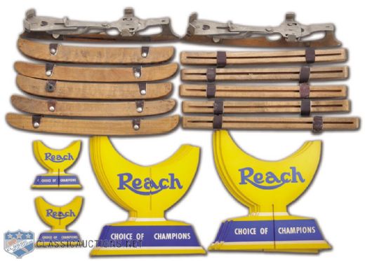 Vintage 1960s Reach Store Display Signs and Skating Equipment