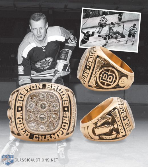 Wayne Cashmans 1970 Boston Bruins Stanley Cup Championship 14K Gold and Diamond Ring