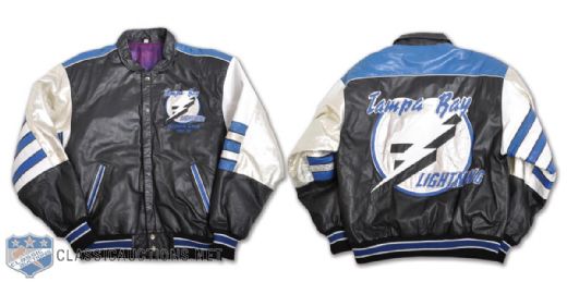 Wayne Cashmans 1992-93 Tampa Bay Lightning Inaugural Season Leather Jacket