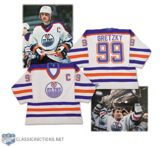 Wayne Gretzkys 1986-87 Edmonton Oilers 500th Goal and Stanley Cup Finals Game-Worn Jersey <br>- Photo-Matched!