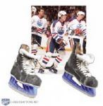 Wayne Gretzkys 1986-87 500th Goal and Rendez-Vous 87 Game-Worn Daoust Skates - Photo-Matched!
