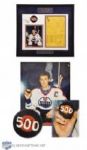 Wayne Gretzkys 500 Goal Milestone Display with Photo Shoot Puck - Photo-Matched!