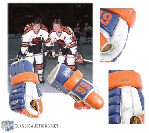 Wayne Gretzkys 1986-87 Edmonton Oilers Game-Worn Jofa Gloves - Photo-Matched!