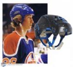 Wayne Gretzkys 1978-79 WHA and 1979-80 NHL Edmonton Oilers Game-Worn Rookie Jofa Helmet <br>- Photo-Matched !