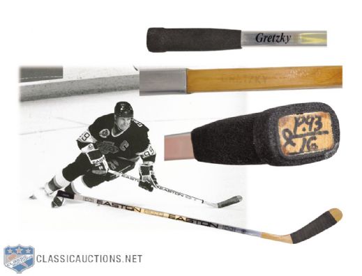 Wayne Gretzkys 1992-93 Playoffs Los Angeles Kings Easton Game-Used Stick