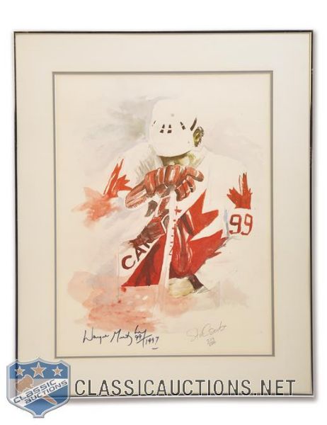 Wayne Gretzky "1984 Canada Cup" Signed Limited-Edition Lithograph by Steven Csorba (27 1/4" x 22 1/4")