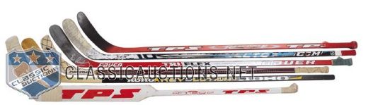 Petr Klimas Superstars Signed and Game-Used Hart Trophy Winners Hockey Stick Collection of 6