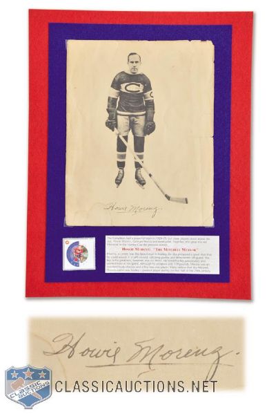 HOFer and Montreal Canadiens Legend Howie Morenz Signed Picture Display