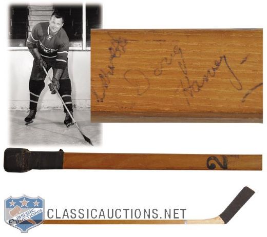 Doug Harveys 1948-49 Montreal Canadiens Game-Used Team-Signed Stick by 19, Featuring Durnan, Harvey and Richard