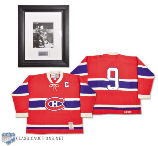 Maurice Richard Montreal Canadiens Signed CCM Vintage Jersey and Photo