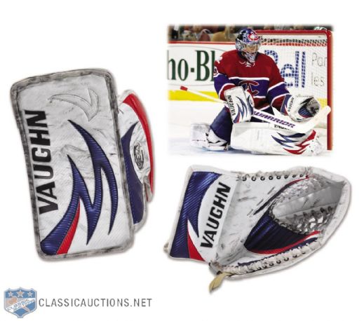Carey Prices 2008-09 Montreal Canadiens Game-Used Vaughn Photo-Matched Blocker and Glove