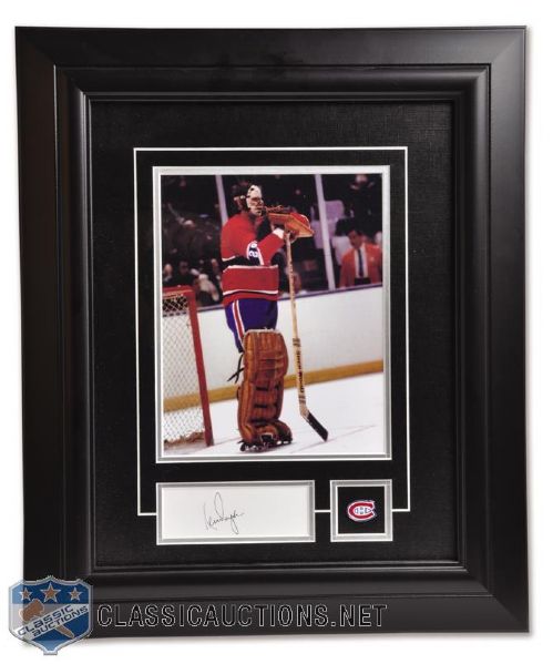 Ken Dryden Montreal Canadiens Signed Framed Display (20 1/2" x 17")