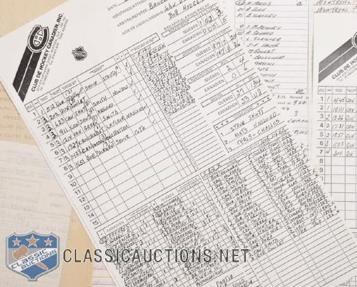 Official NHL Documents for 1984 Division Finals Canadiens vs Nordiques Games - Good Friday Massacre!