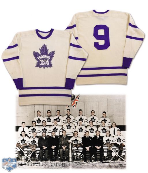 Ted Kennedys Mid-1940s Toronto Maple Leafs Wool Jersey