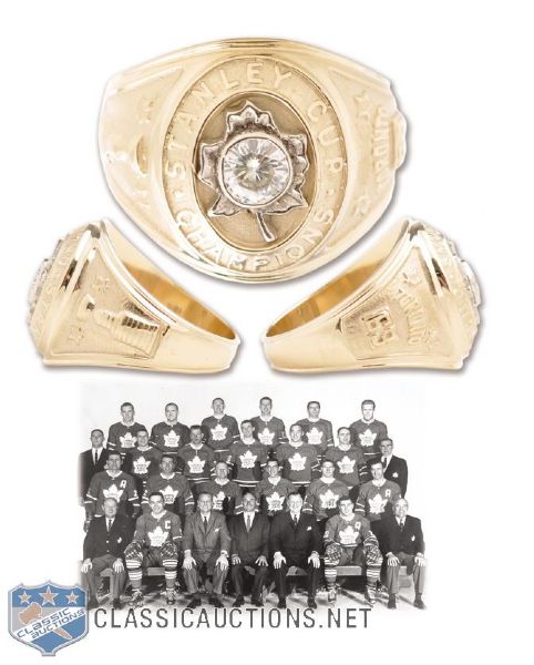 Toronto Maple Leafs 1962-63 Stanley Cup Championship 10K Gold and Diamond Ring