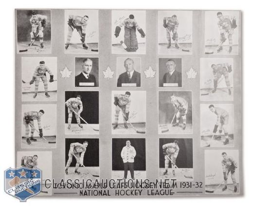 Toronto Maple Leafs 1931-32 Stanley Cup Champions Team Photograph (10" x 12")