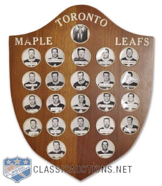 Rare 1962-63 Toronto Stanley Cup Champions Real Photo Coin Display from Maple Leaf Gardens