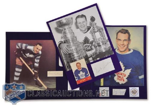 HOFers and Maple Leafs Greats Broda, Apps, Bailey and Clancy Signed Displays