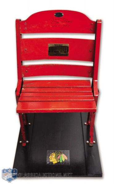 Chicago Stadium Red Single Seat Signed by Bobby Hull