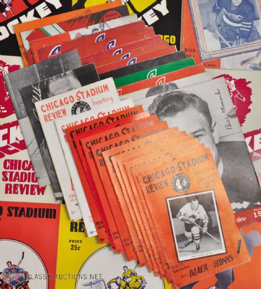 Chicago Stadium / Chicago Black Hawks 1944-67 Program Collection of 38