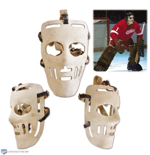 Late-1960s Detroit Red Wings Lefty Wilson Game-Worn Goalie Mask