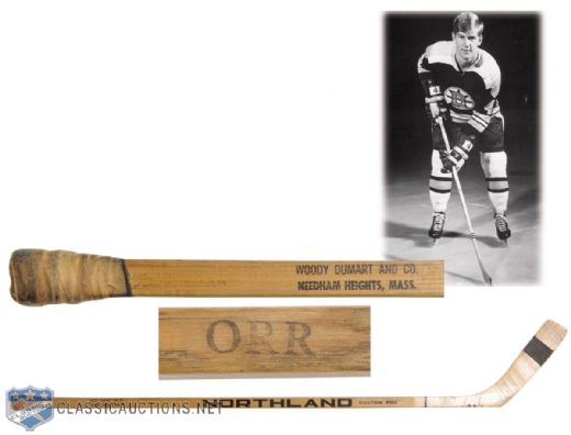 Bobby Orrs Rookie Era Boston Bruins Game-Used Stick