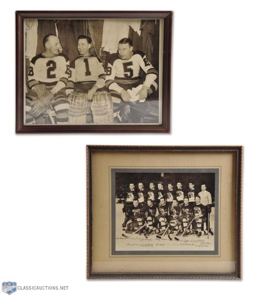 Boston Bruins 1929-30 Framed Team Photo Plus Shore, Clapper and Thompson Framed Photo