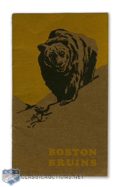 Boston Bruins 1926-27 Media Guide - Eddie Shores Rookie Season!