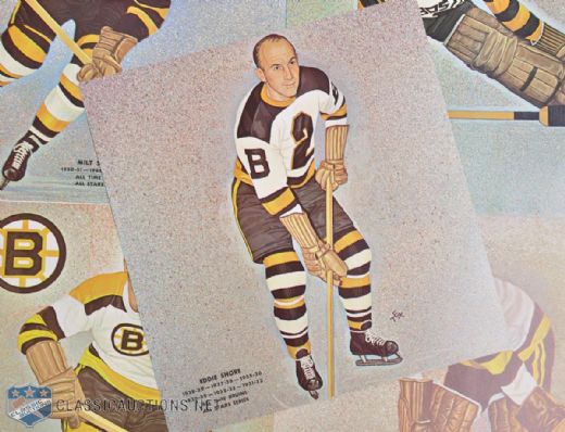 Boston Bruins 1950s and 60s Team-Issued Player Picture Set Collection of 4