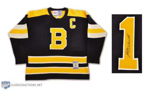 Milt Schmidt Boston Bruins Signed CCM Vintage Jersey and Photo