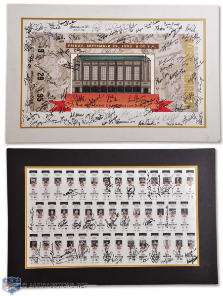 Boston Bruins 1995 "Last Hurrah" Posters with 120+ Autographs of Past Bruins Players