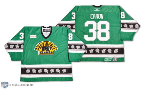 Jordan Carons 2010-11 Providence Bruins Game-Worn St. Patricks Day Jersey