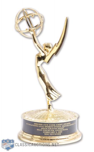 Stan Fischlers 2009 Emmy Award for Coverage of Adam Graves Night (11 1/2")