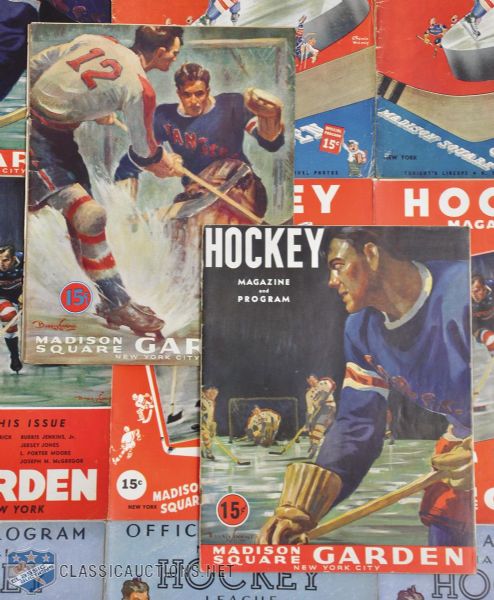 Madison Square Garden 1934-1941 New York Rangers Program Collection of 11