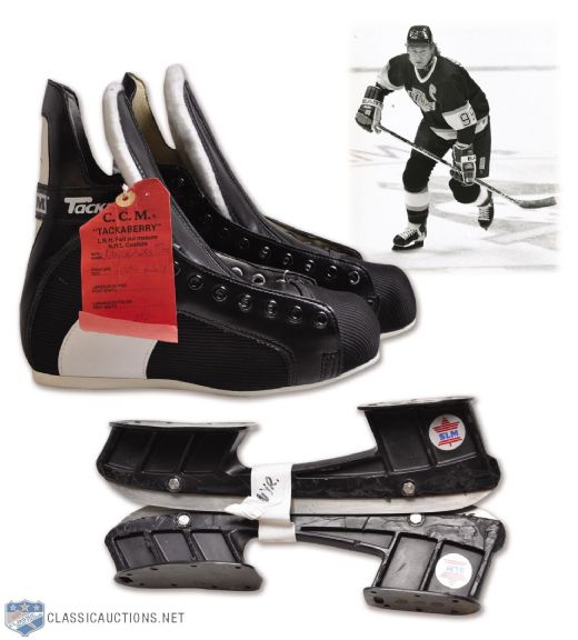 Wayne Gretzkys 1995-96 LA Kings CCM Tacks Skates and 1996-97 NY Rangers Game-Used SLM Blades