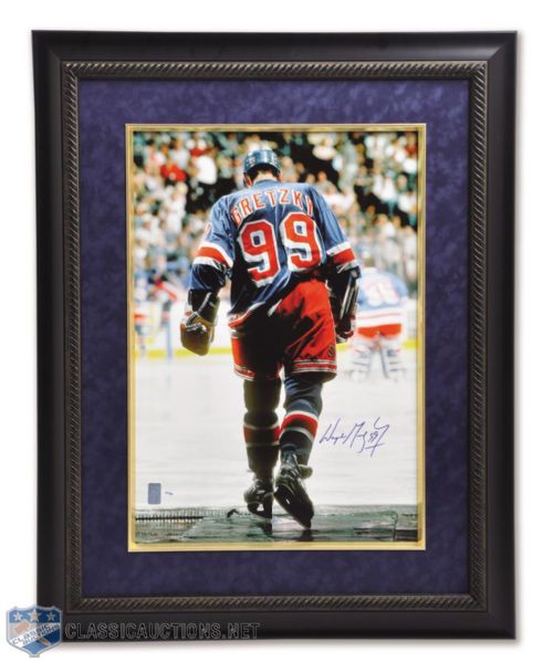 Wayne Gretzky Signed WGA Limited-Edition 1999 Stepping Onto The Ice <br>Framed 24" x 16" Print on Canvas #23/99