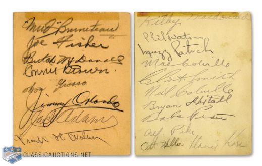 New York Rangers 1939-40 Stanley Cup Champions and Detroit Red Wings Multi-Signed Sheets
