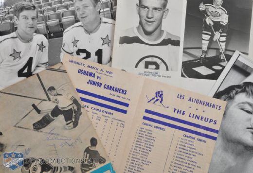 Bobby Orr Collection with 1965-66 Oshawa Program, 1966-67 Rookie Year Autographed Program and Photos