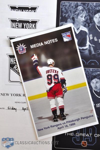 Wayne Gretzkys New York Rangers April 18th 1999 Last Game Media Kit